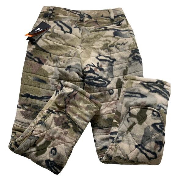 Under Armour Rut Camo Pants Women 4 Loose Fit Straight Leg Camouflage Fleece NWT - Picture 6 of 16